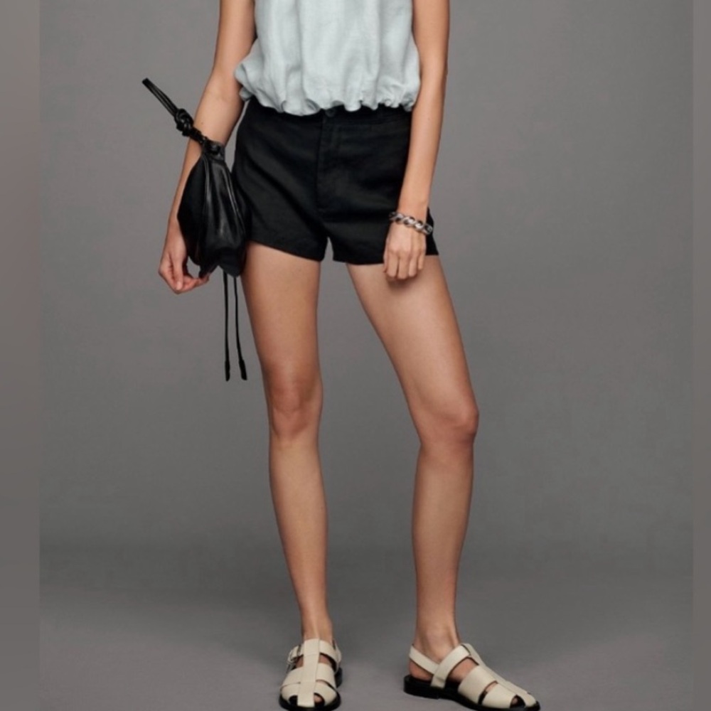 Maeve High Waist Black Women's Shorts - Picture 5 of 5
